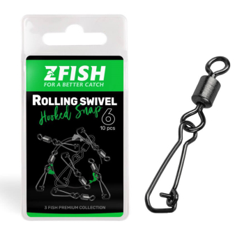 Obratlík s karabinou Rolling Swivel & Hooked Snap