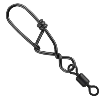 Obratlík s karabinou SPRO Matt Black Snagless Snap + Rolling Swivel