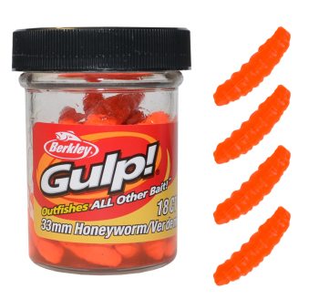 Vosí larvy Berkley Gulp! Honey Worm - Orange 1480778