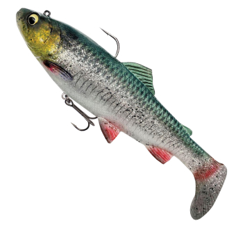 Ripper Savage Gear 4D Trout Rattle Shad - barva Green Silver