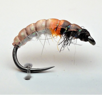 Muška RS Fish Blešivec CN57 - Světlý blešivec s oranžovým srdcem