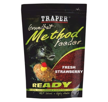 Vlhčená krmítková a vnadící směs Traper Method Feeder - Jahoda - 750 g