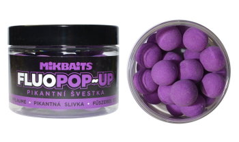 Boilies Mikbaits Fluo Pop-Up - Pikantní Švestka - 18 mm