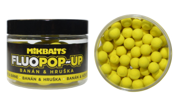 Boilies Mikbaits Fluo Pop-Up - Banán & Hruška - 10 mm