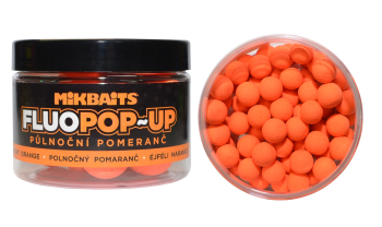 Boilies Mikbaits Fluo Pop-Up - Půlnoční Pomeranč - 10 mm