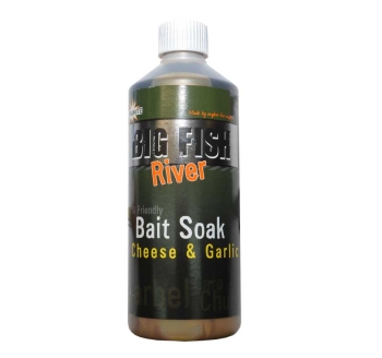 Posilovač Dynamite Baits Big Fish River Bait Soak Cheese & Garlic - 500 ml