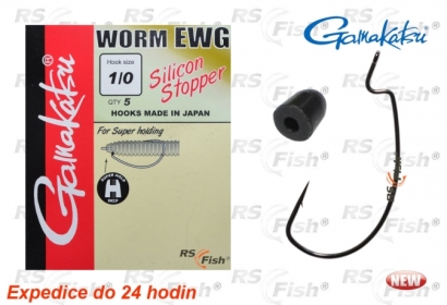 Háček Gamakatsu Worm EWG Silicon Stopper