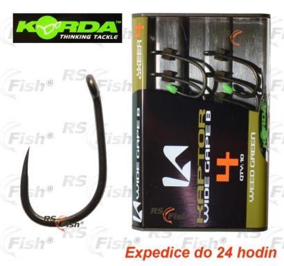 Háček Korda Kaptor Wide Gape Barbless - barva tráva