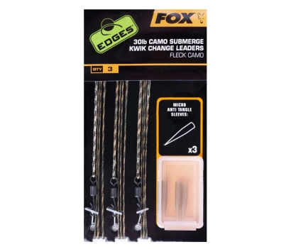 FOX Edges 40 lb Camo Submerge Kwik Change Leaders - Fleck camo CAC710