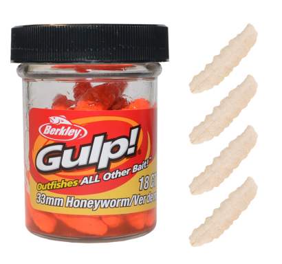Vosí larvy Berkley Gulp! Honey Worm - White 1480776