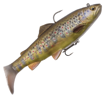 Ripper Savage Gear 4D Trout Rattle Shad - barva Dark Brown Trout