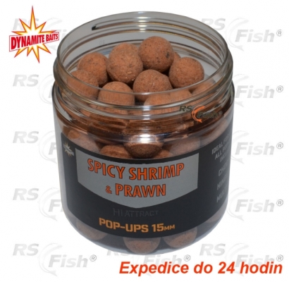 Boilies Dynamite Baits Pop-Ups Spicy Shrimp & Prawn