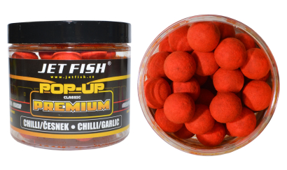 Boilies Jet Fish Premium Classic POP-UP - Chilli / Česnek