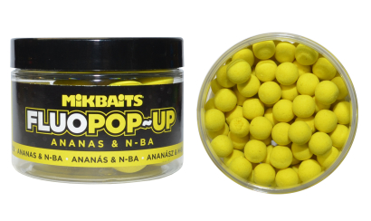 Boilies Mikbaits Fluo Pop-Up - Ananas & N-BA - 10 mm