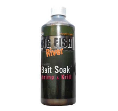 Posilovač Dynamite Baits Big Fish River Bait Soak Shrimp & Krill - 500 ml