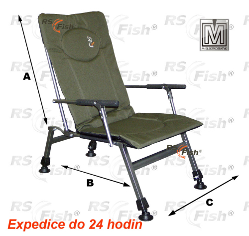 M Elektrostatyk® Křeslo rybářské F8R - barva zelená
